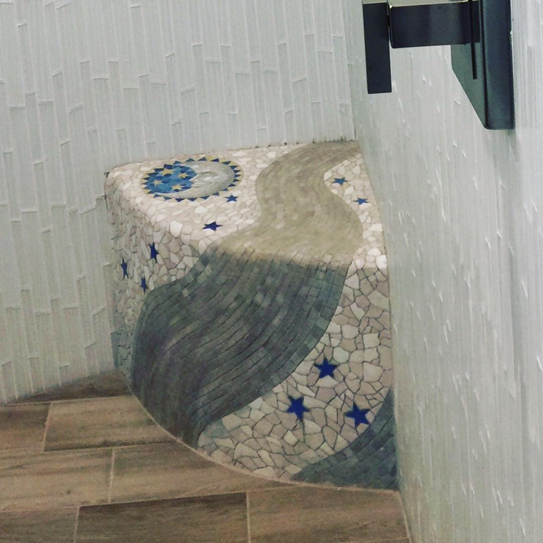 Custom Mosaic Shower Seat