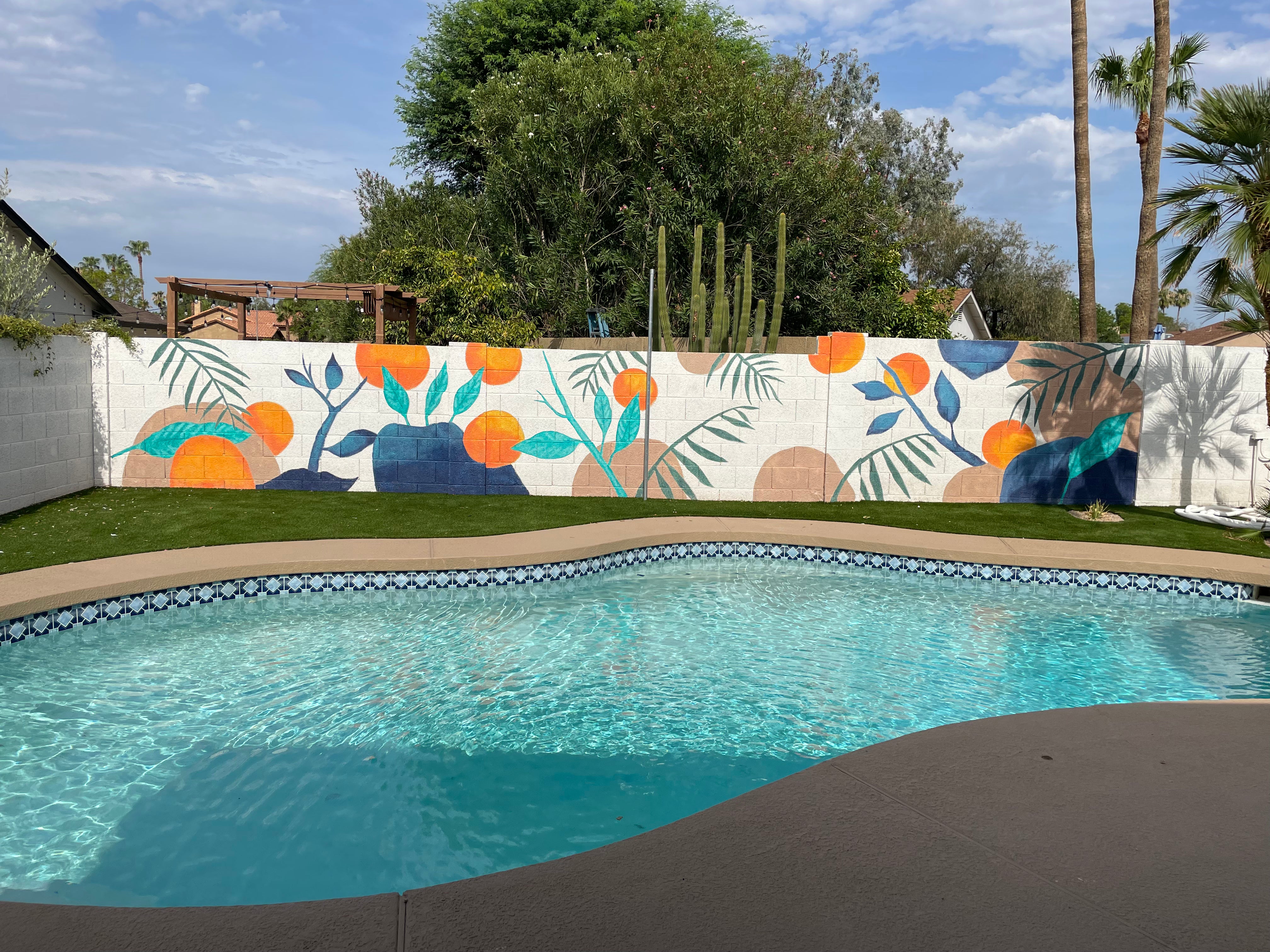 Outdoor Pool Mural in Scottsdale, Arizona